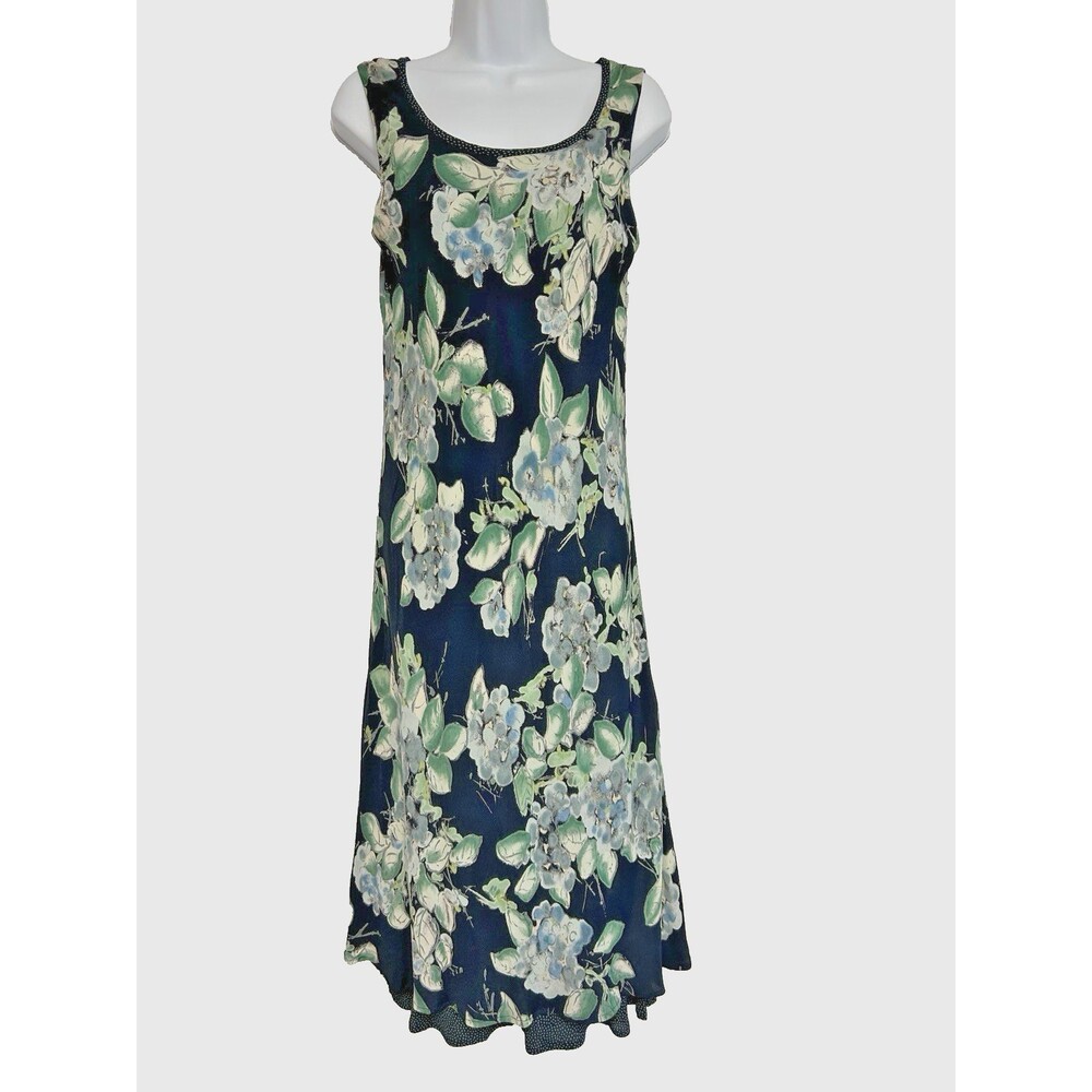 VTG 90s Carole Little Maxi Dress Women's 6 Hydrangea Floral Lined Whimsigoth